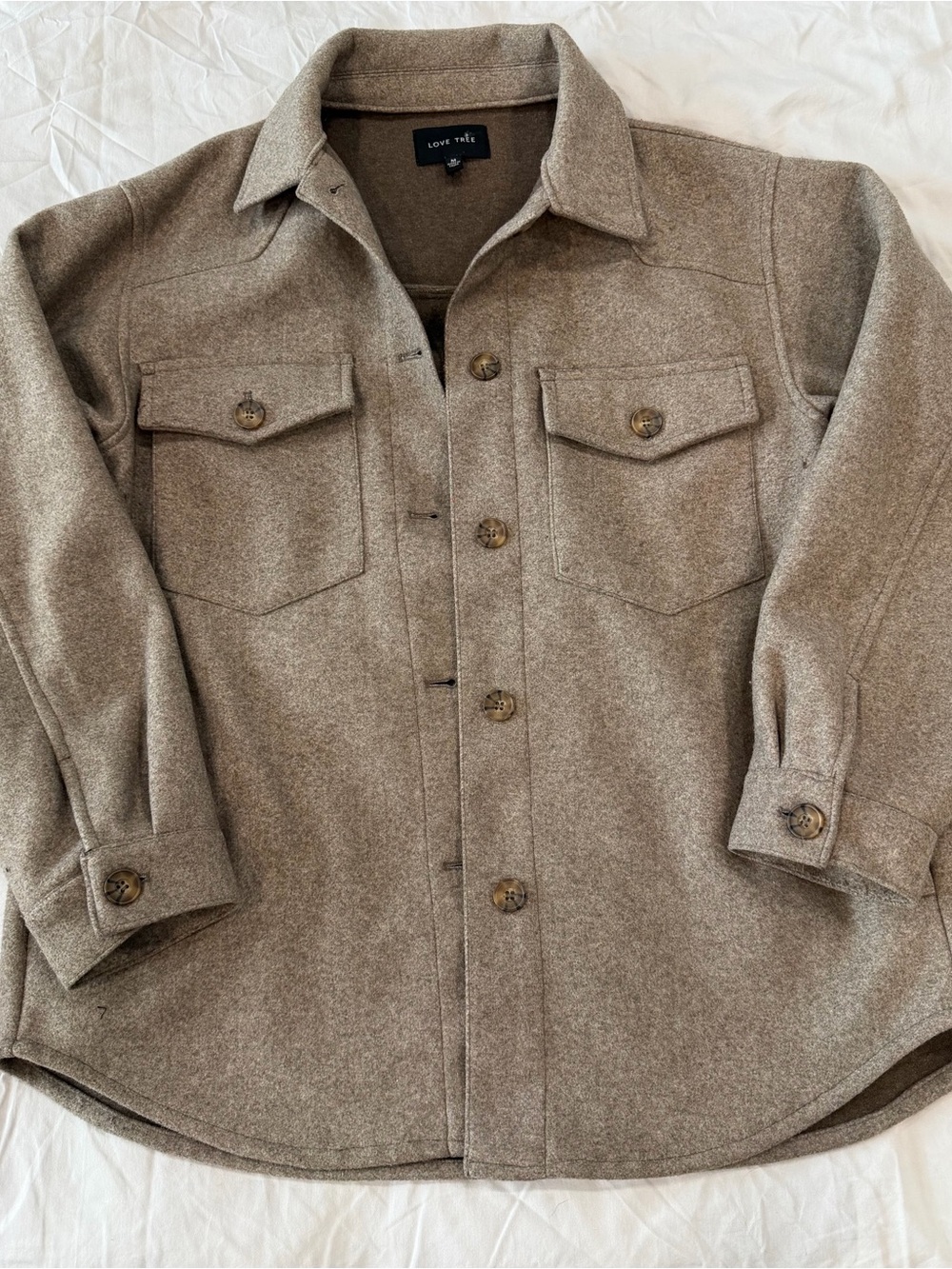 Women’s Wool-Blend Shacket in Taupe